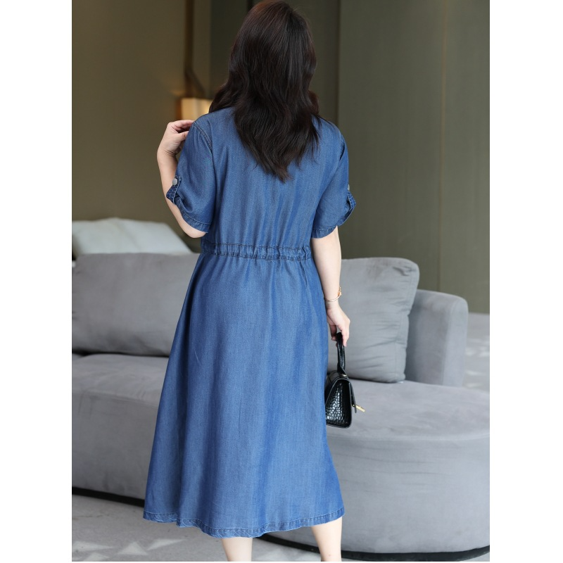 Denim shirt dress plus size best sale