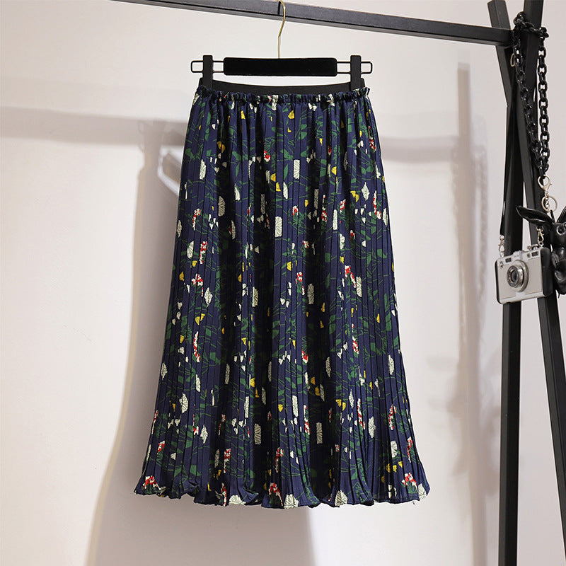 Big blue pleated outlet skirt