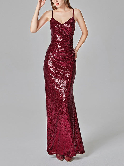 Red sequin bridesmaid on sale dress