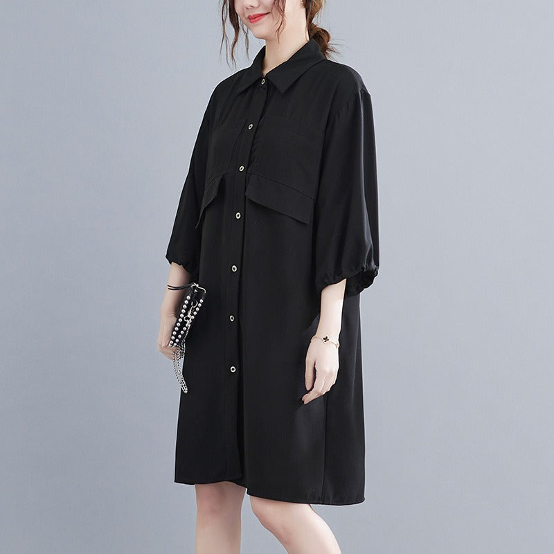 Plus Size Black Shirt Dress Extra Big Size Pluspreorder 