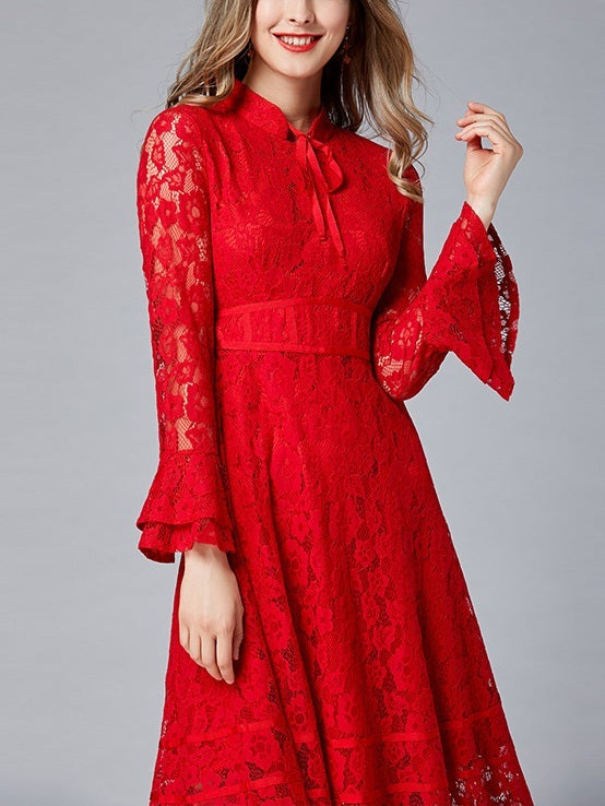 Red midi hot sale dress formal