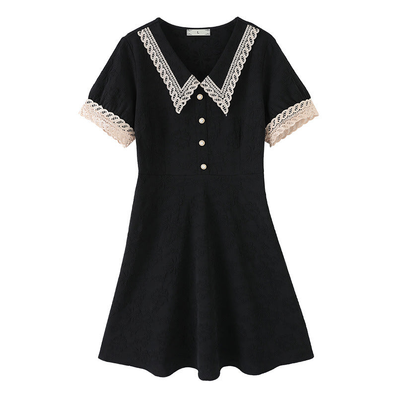 Plus Size Lace Crochet Short Sleeve Shirt Dress Pluspreorder