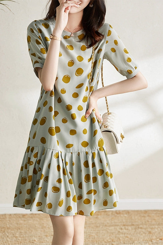 Polka dot 2025 drop waist dress