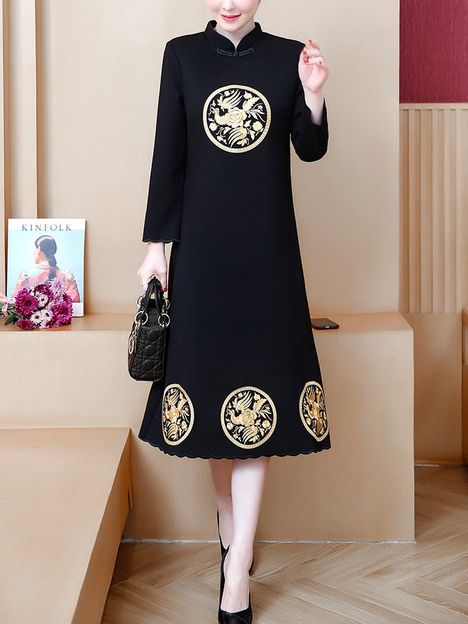 Black and hotsell gold cheongsam