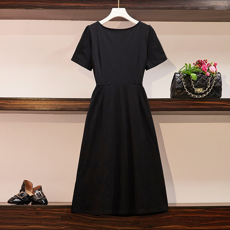 Elegant black 2024 midi dress