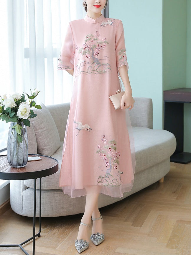 Chinese chiffon sale dress