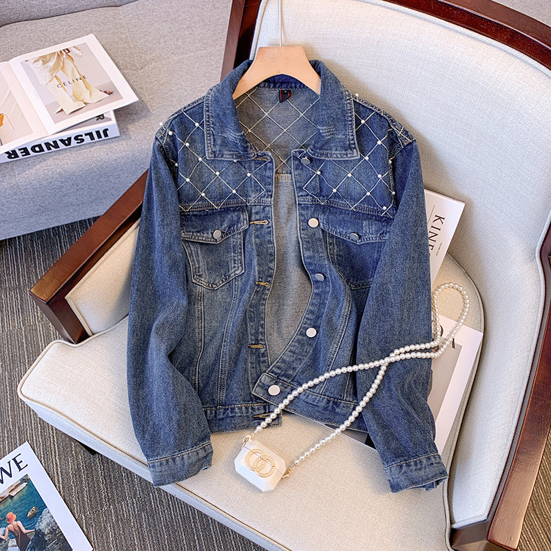 Cheap plus size on sale blue jean jacket