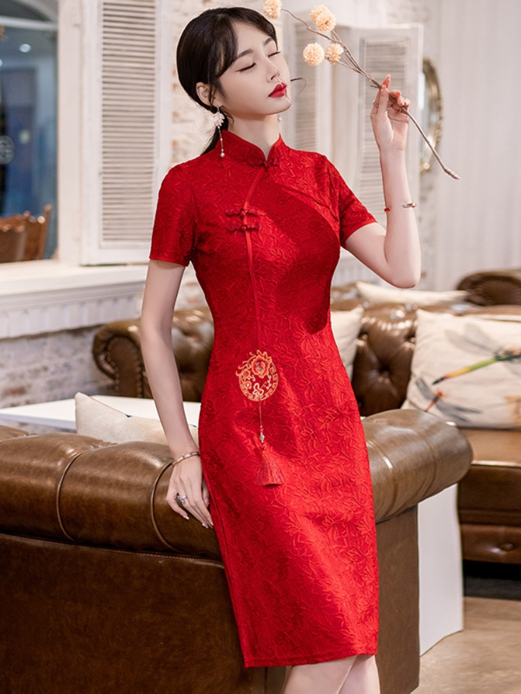 A line cheongsam clearance dress