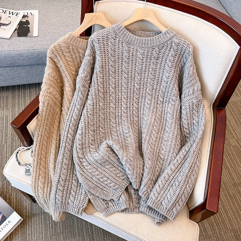 Plus size chunky cable knit outlet sweater