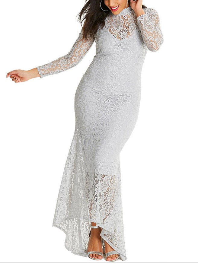 White long sleeve deals maxi dress plus size