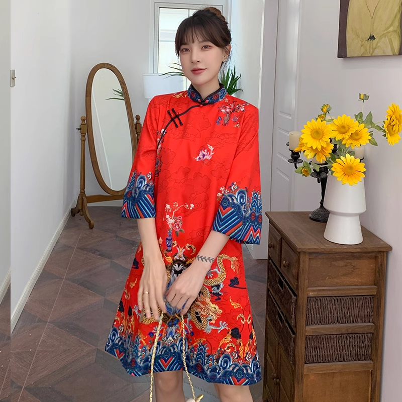 Cheongsam a line outlet dress