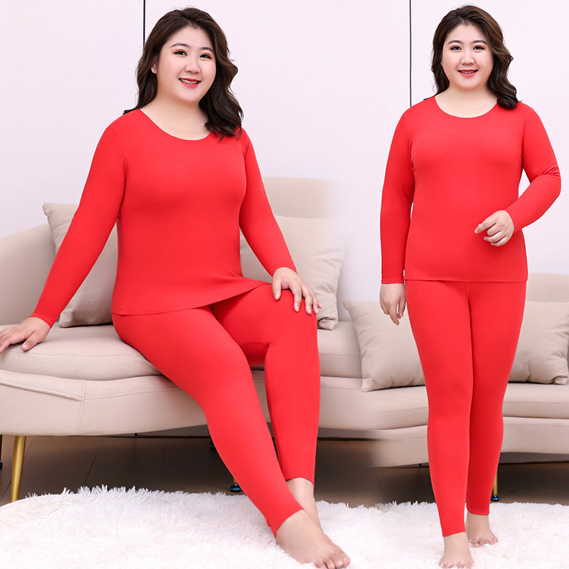 REDHOTYPE New Loose Casual Women's Thermal Clothing Set Plus Size Long  Pants Thermal Underwear Good Elasticity Home Clothes 