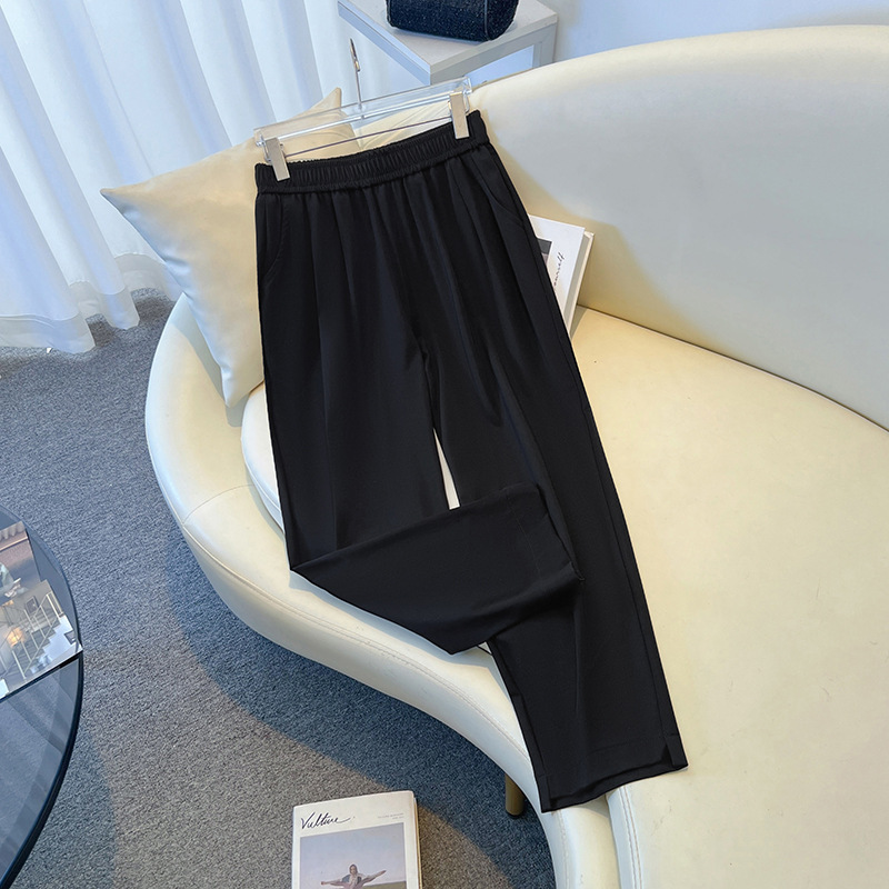 (3XL-9XL) Plus Size Cooling Black Capri Pants (EXTRA BIG SIZE)