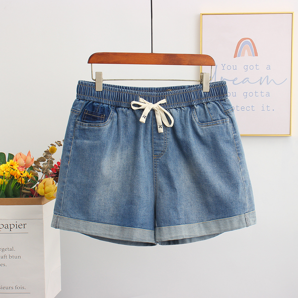 (4XL-9XL) Plus Size Denim Stretchband Shorts (EXTRA BIG SIZE)