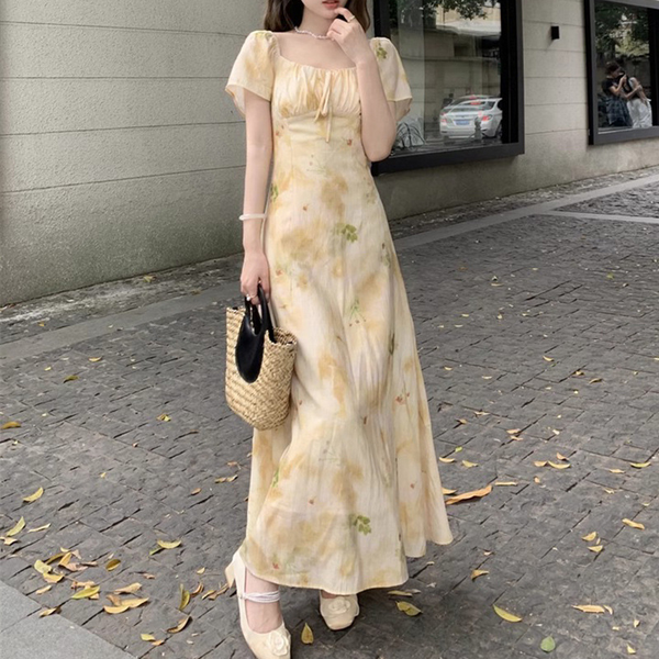 (M-5XL) Plus Size Korean Floral Midi Dress