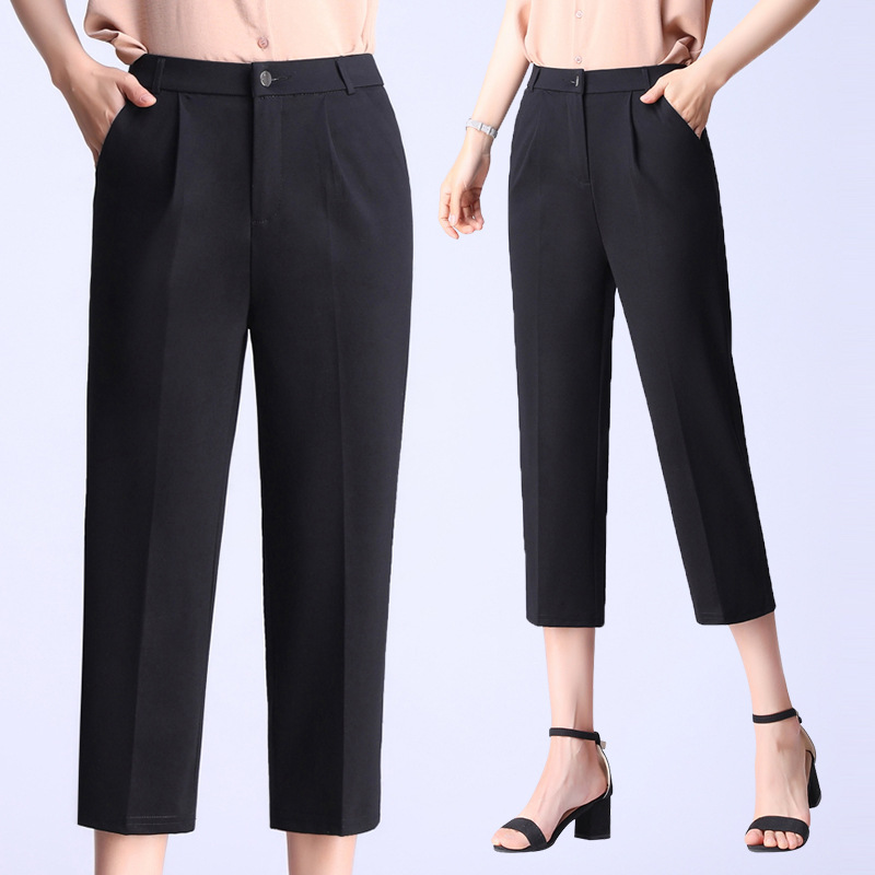 (M-9XL) Plus Size Black 3/4 Trousers Pants (EXTRA BIG SIZE)