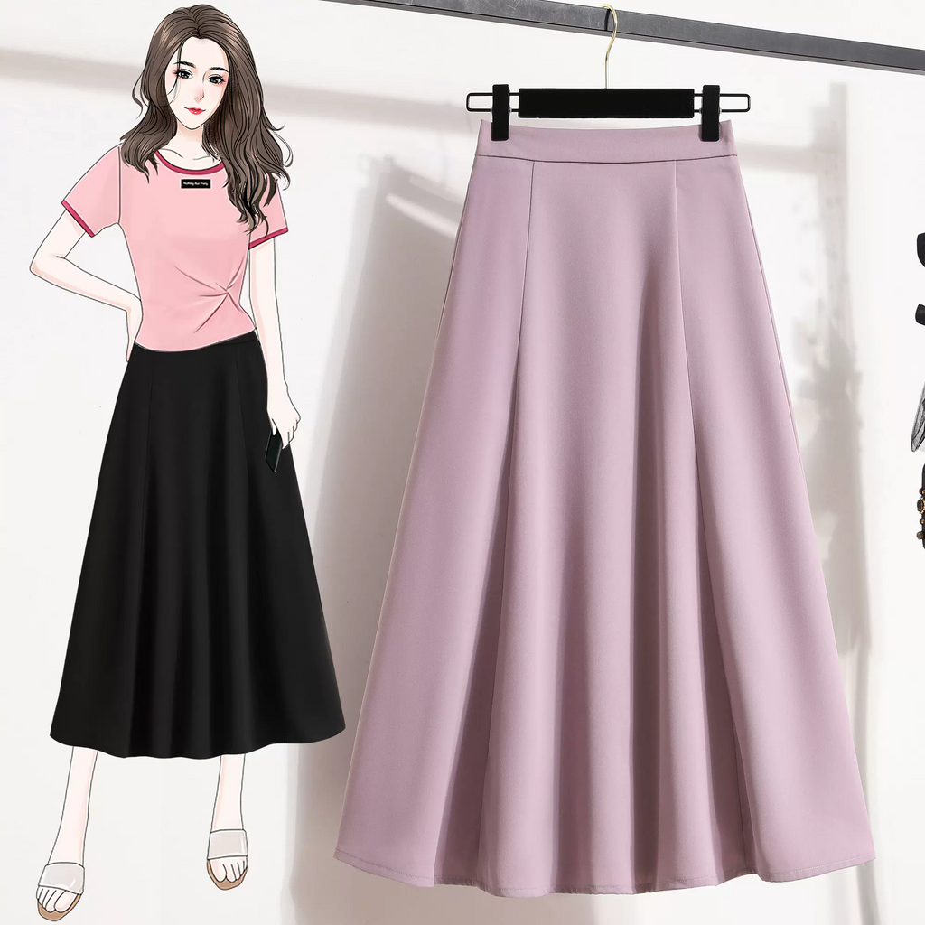 Plus Size A-Line Work Skirt