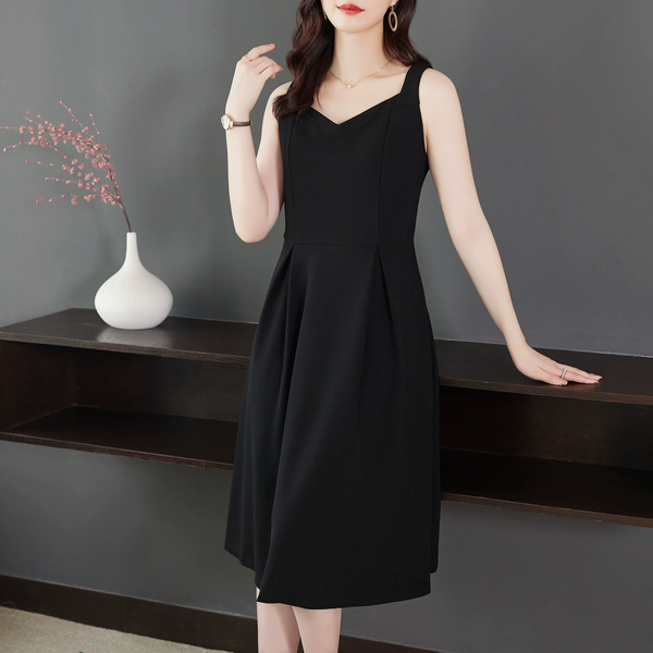 Plus Size Black Sweetheart A Line Dress