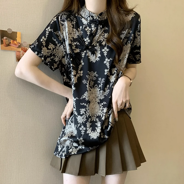 Plus Size Chinese Qipao Short Sleeve Top