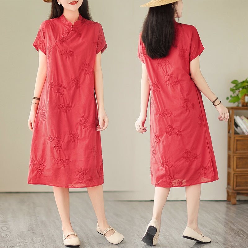 Red casual dress deals plus size