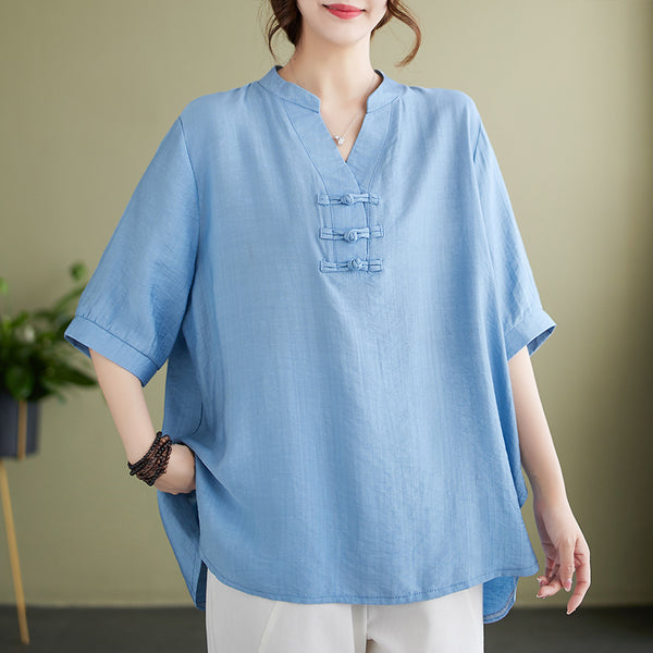 Plus Size Cheongsam Loose Blouse