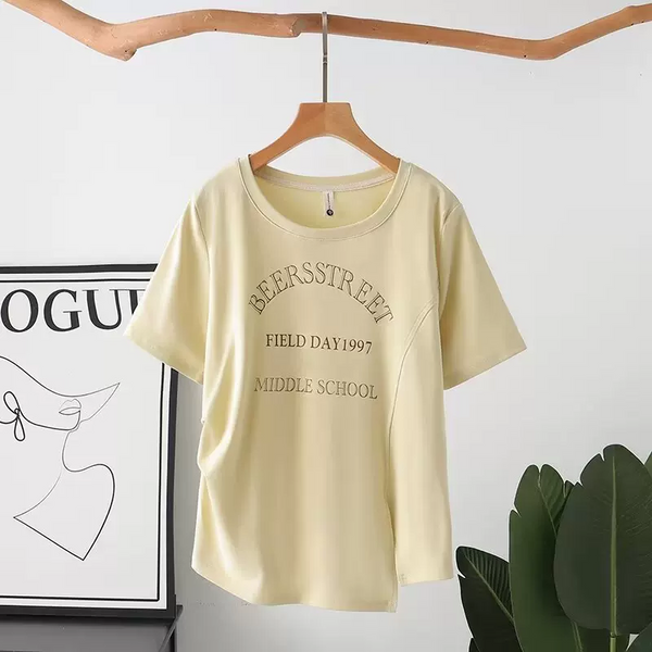 Plus Size Embroidered Words Tee