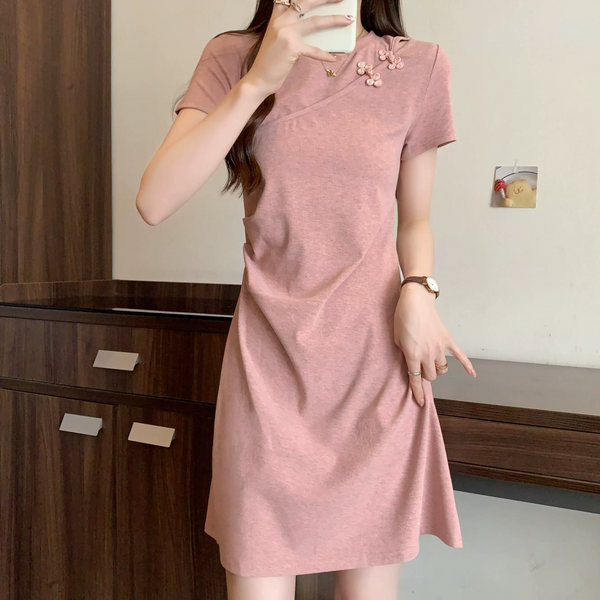 Plus Size Knit Cheongsam Dress