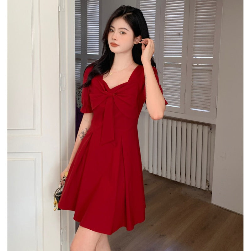 Plus Size Red Ribbon Dress