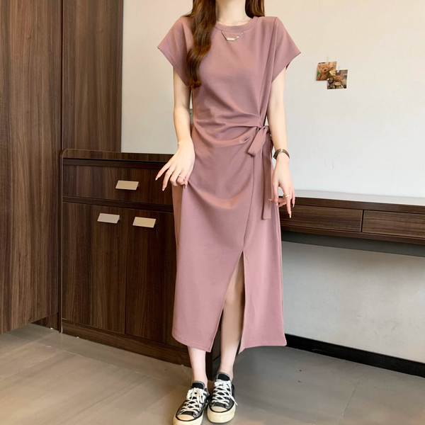 Plus Size Korean Slit Midi Dress