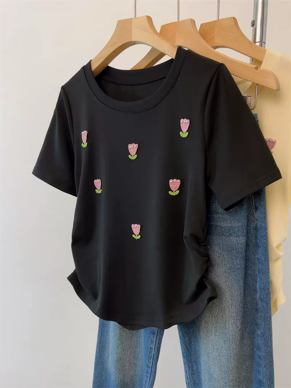 Plus Size Korean Tulips Knit Top