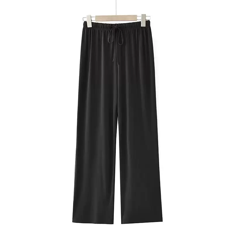 Plus Size Light Fabric Wide Leg Long Pants