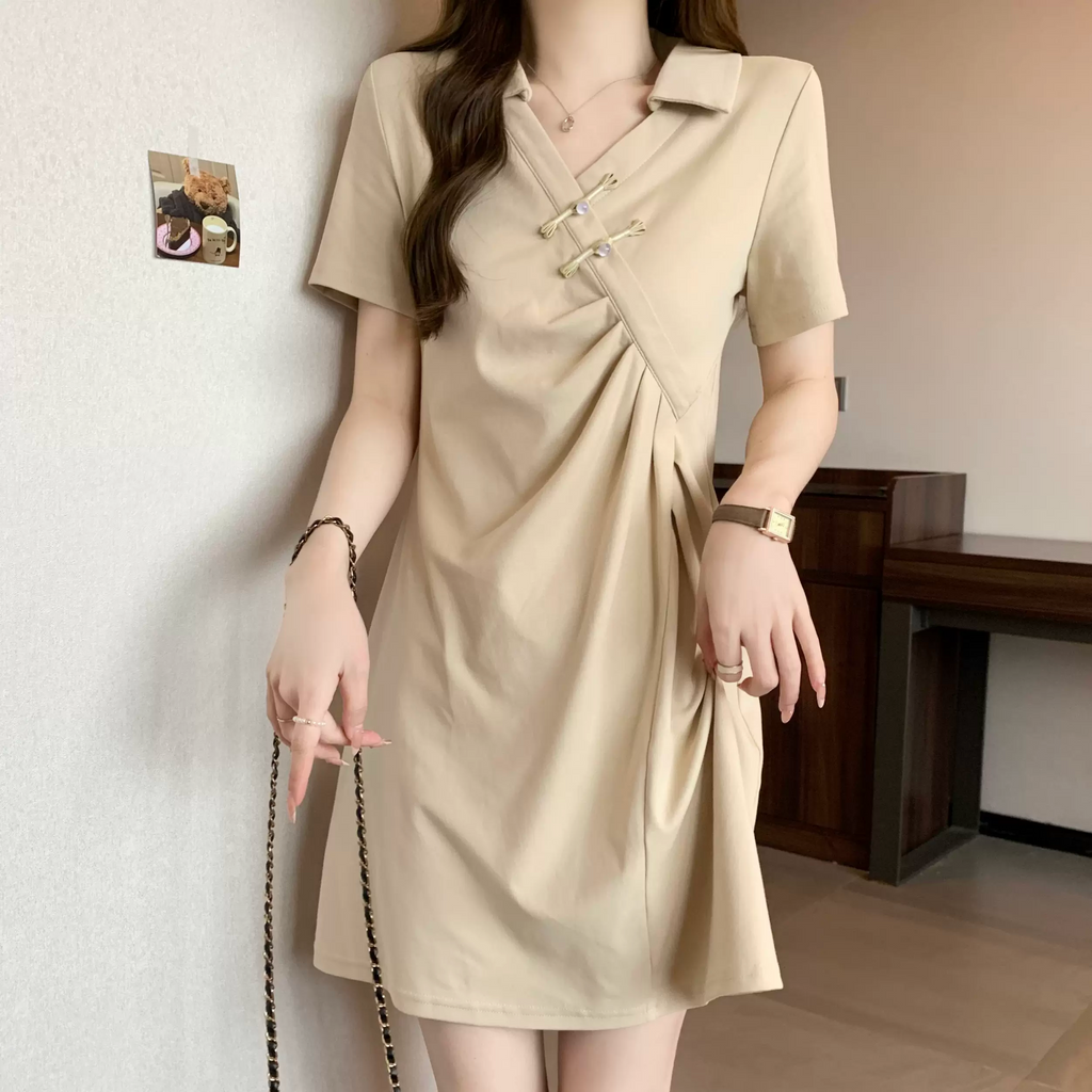 Plus Size Modern Cheongsam Shirt Dress