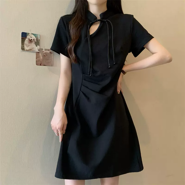 Plus Size Modern Cheongsam Short Sleeve Dress