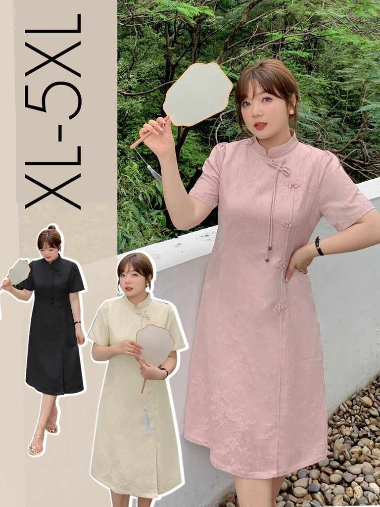 Plus Size Modern Simple Short Sleeve Cheongsam