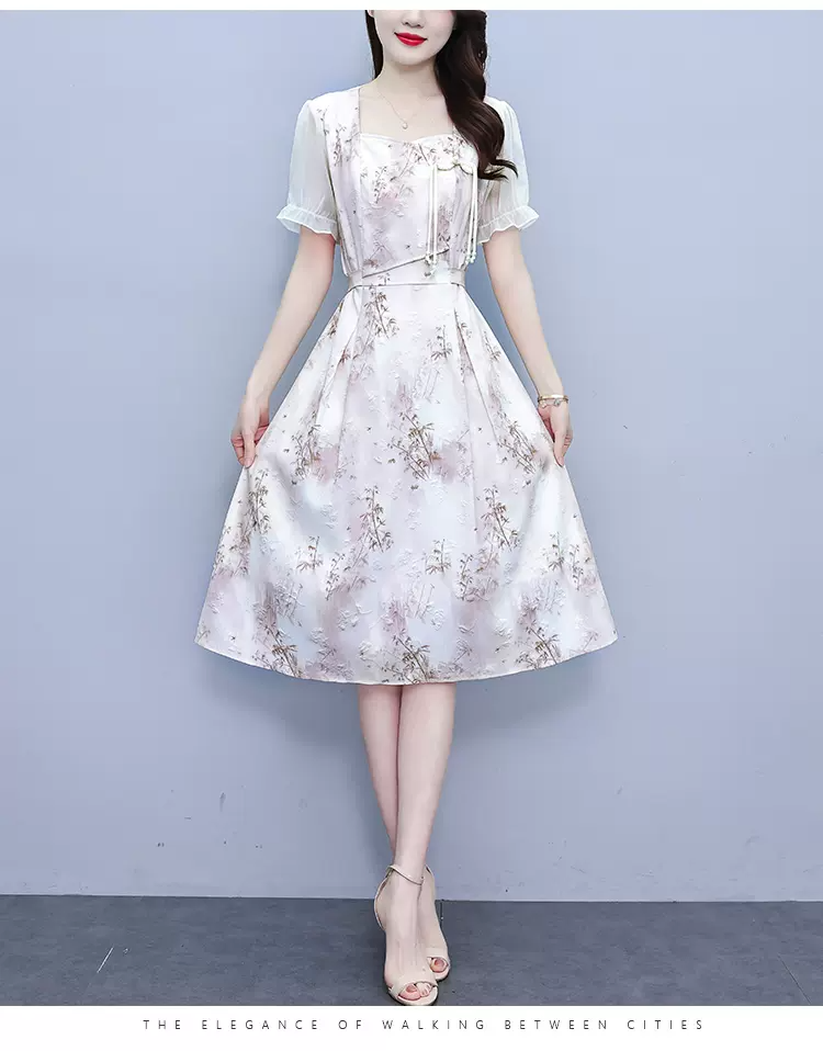 Plus Size Oriental Floral Dress