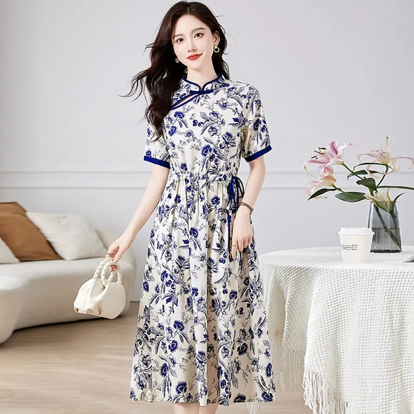 Plus Size Scenery A Line Qipao Cheongsam (EXTRA BIG SIZE)