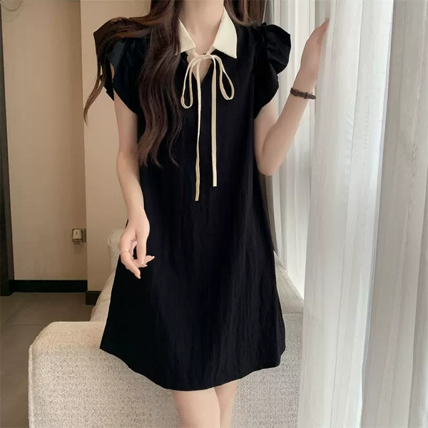 Plus Size Shirt Collar Babydoll Dress