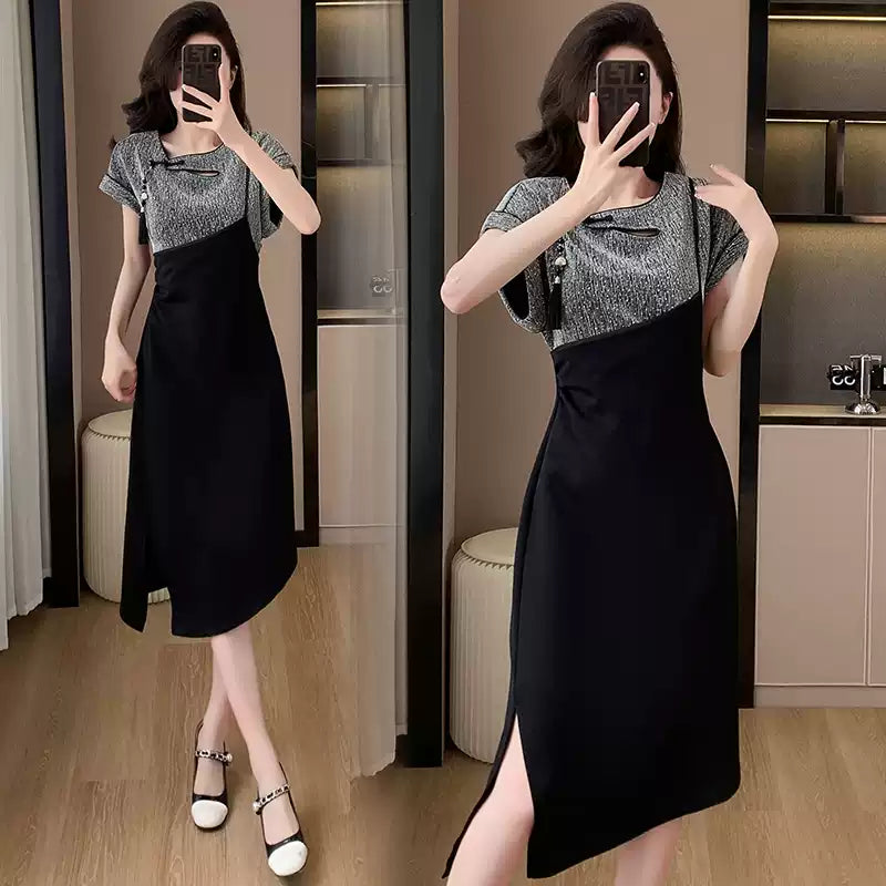 Plus Size Modern Midi Cheongsam Dress