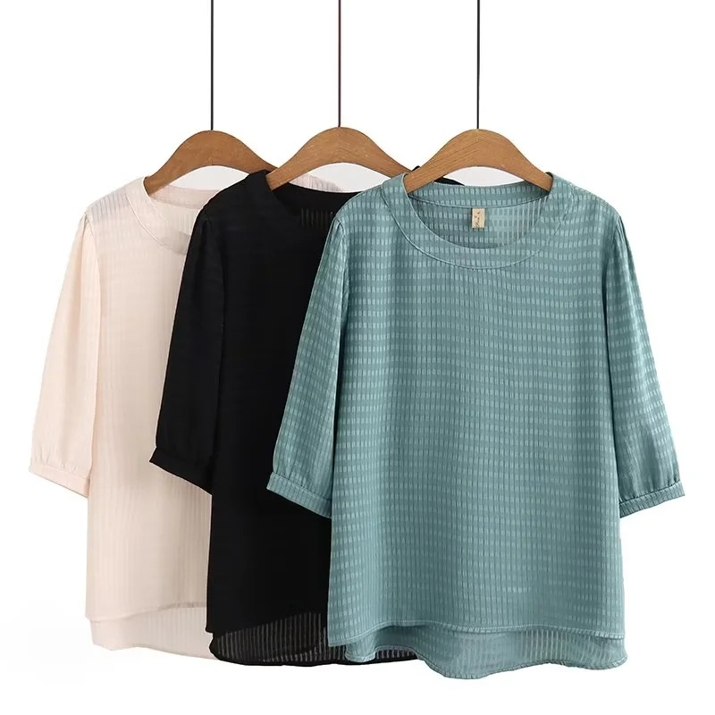 (XL-4XL) Plus Size 3/4 Sleeve Blouse