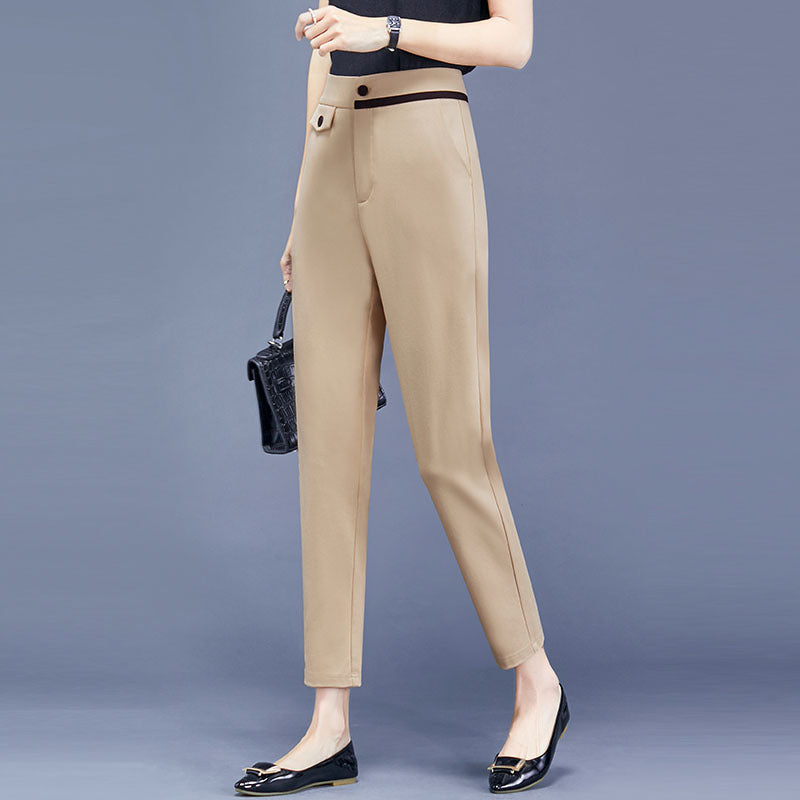 Plus Size Contrast Smart Trousers