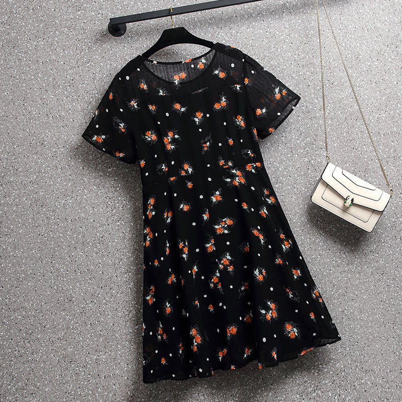 Plus Size Black Floral Dress