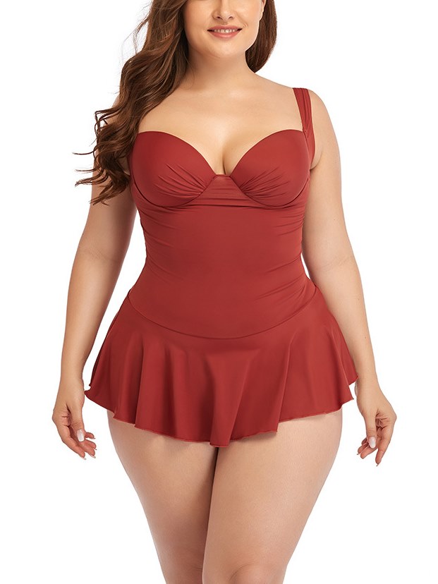 Red plus size deals bathing suit