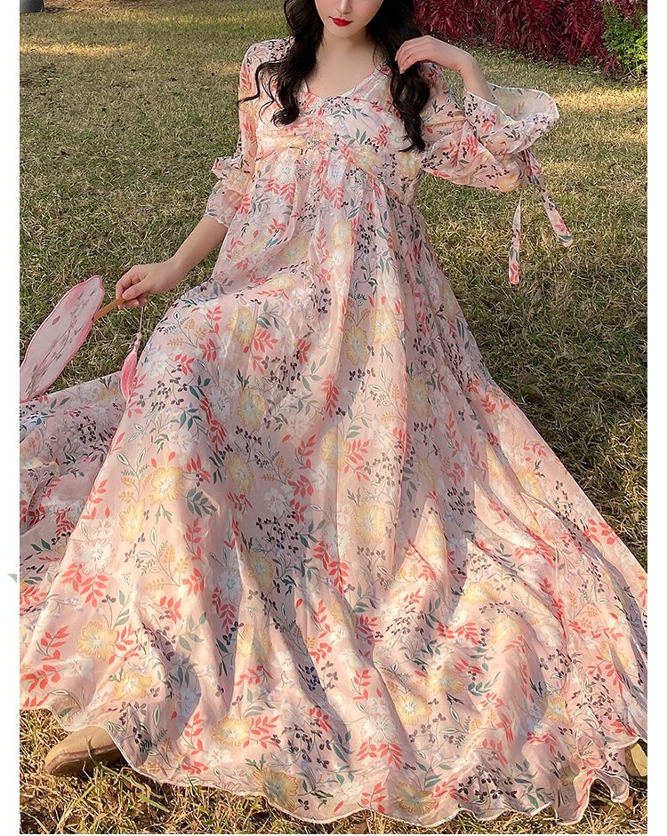 Full sleeve clearance floral maxi dress