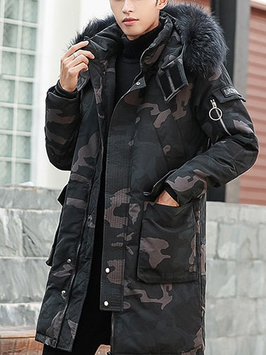 Men's camouflage hot sale down jacket