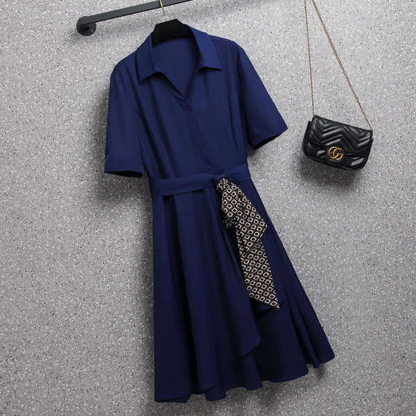 Plus Size Blue Shirt Dress 