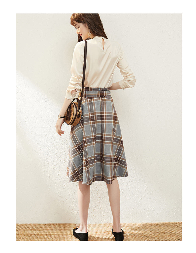 Formal hotsell checkered skirt