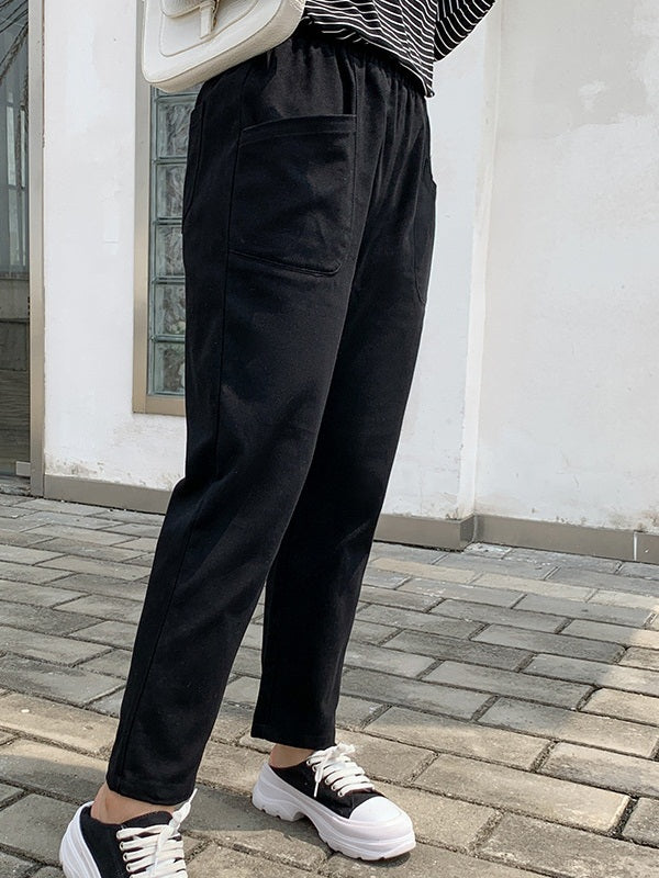 Leeba Plus Size Comfortable Long Black Pants