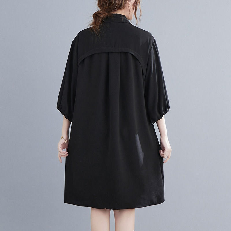 Plus Size Black Shirt Dress Extra Big Size Pluspreorder 