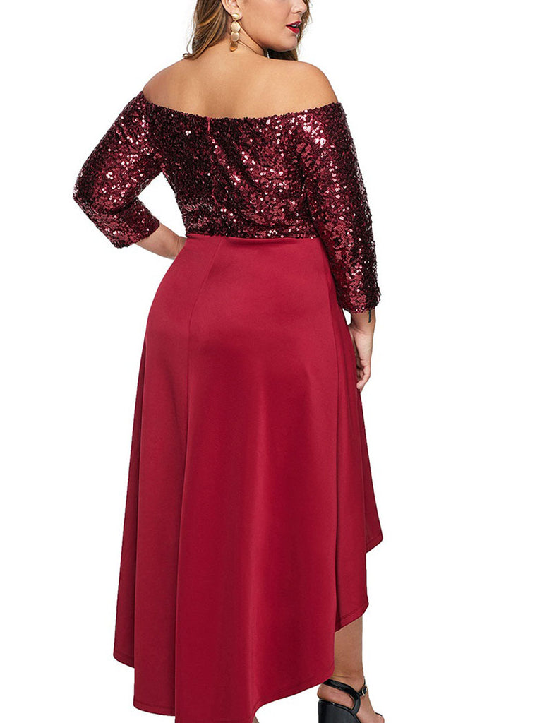 Elegant red outlet plus size dresses