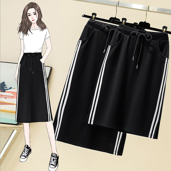 Plus Size Track Skirt